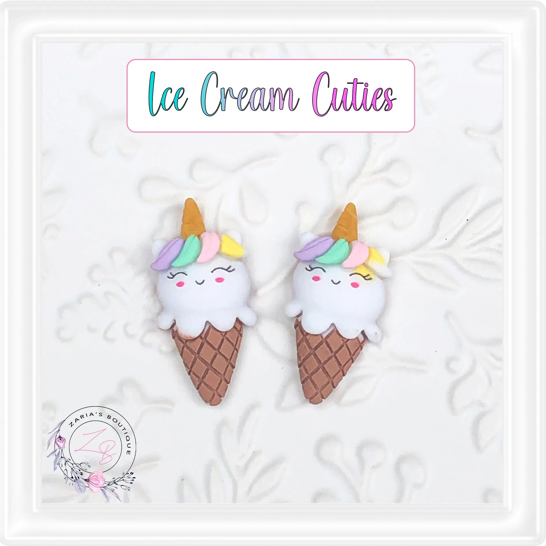 ⋅ UNICORN ICE CREAMS ⋅ Flatback Resin Embellishments ⋅