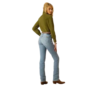 10060783 Ariat X Yellowstone Women's High Rise Slim Straight Jean - Light Indigo 31 SHORT