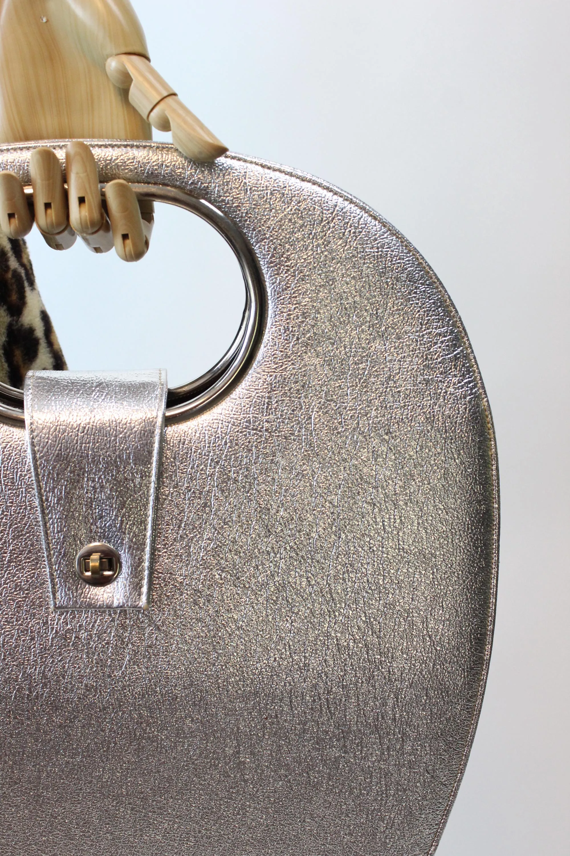 1960s STRUCTURED silver FOIL handbag PURSE | new fall winter