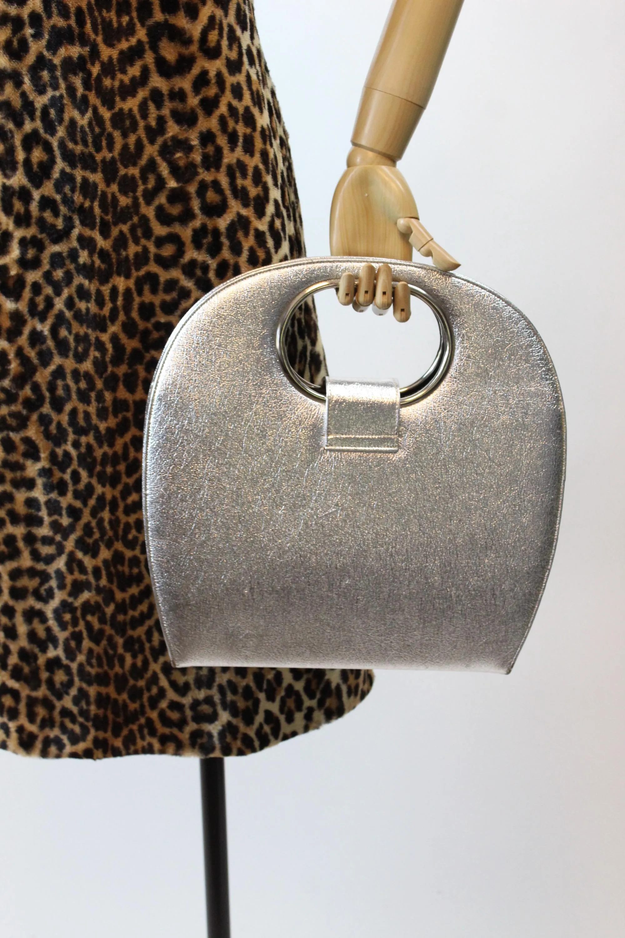 1960s STRUCTURED silver FOIL handbag PURSE | new fall winter