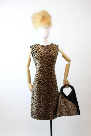1960s STRUCTURED trapezoid leopard handbag PURSE | new fall winter