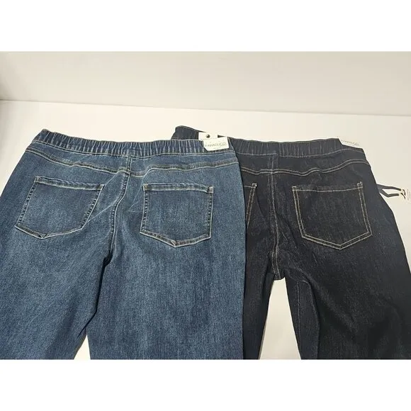 2 Pair Parasuco Women's Jeans Pull On Stretchy Skinny With Tummy Control Size 12