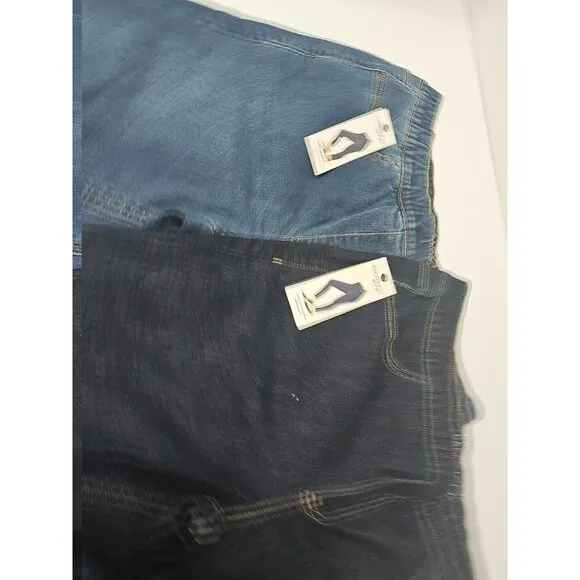 2 Pair Parasuco Women's Jeans Pull On Stretchy Skinny With Tummy Control Size 12