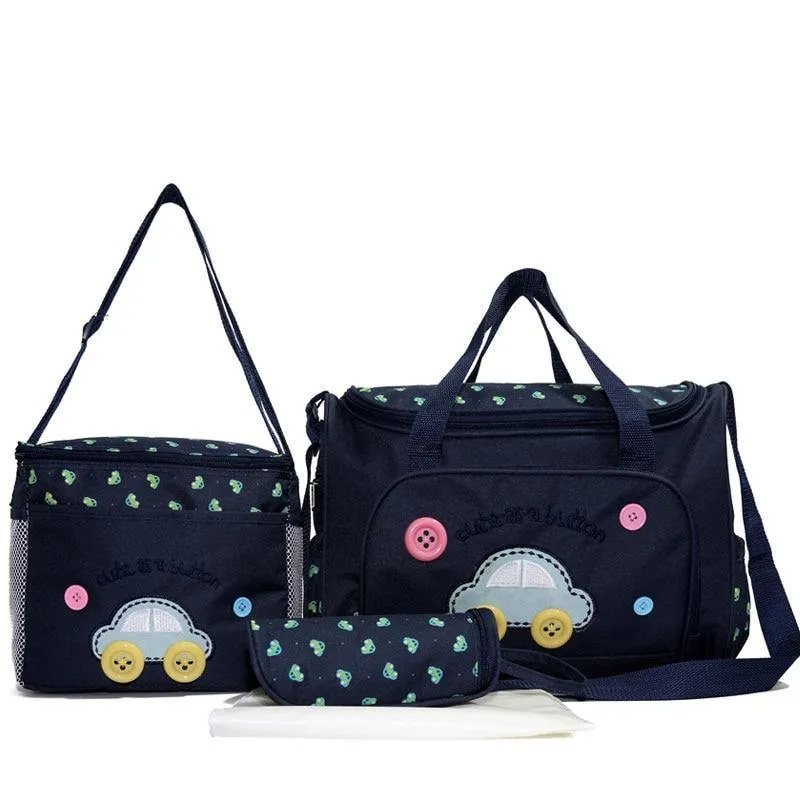 4 Pieces/Set Large Capacity Fashion Baby Diaper Bag Set