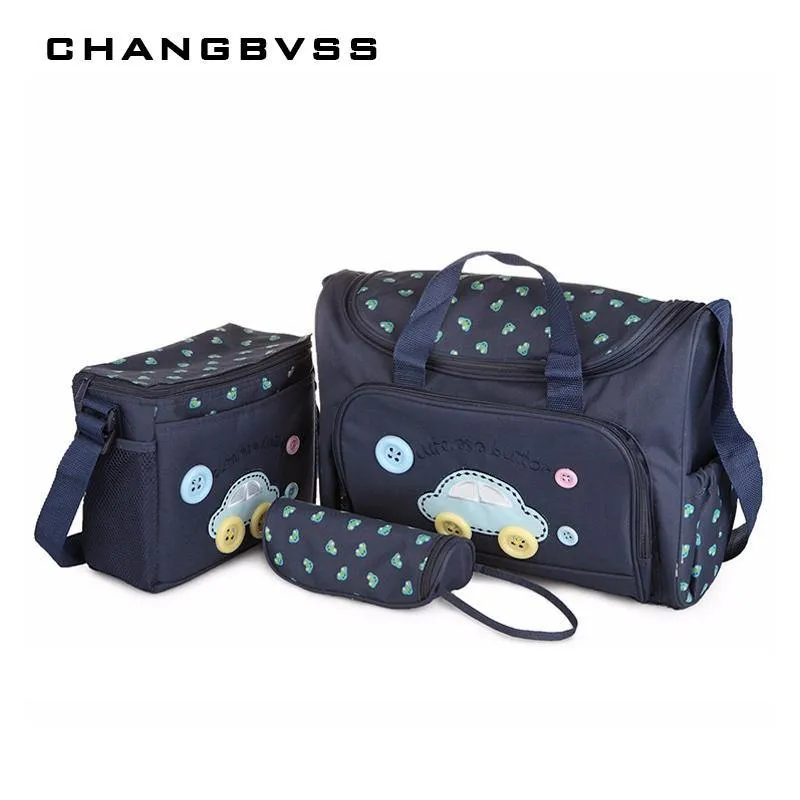 4 Pieces/Set Large Capacity Fashion Baby Diaper Bag Set