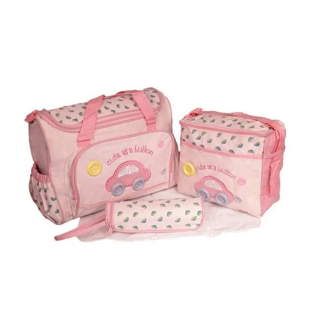 4 Pieces/Set Large Capacity Fashion Baby Diaper Bag Set