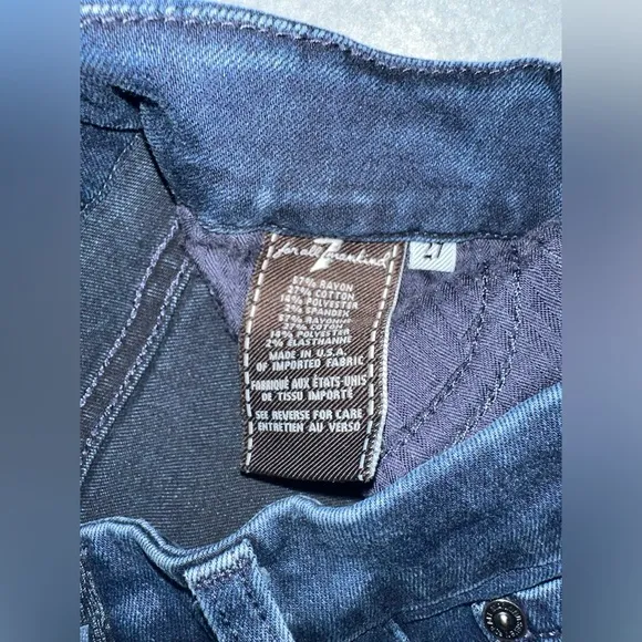 7 for all mankind dark denim the ankle skinny jeans size 27