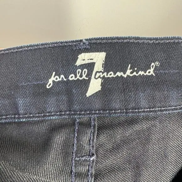 7 for All Mankind Jeans Women Size 25 Blue Dark Wash Bootcut High Waist Boho