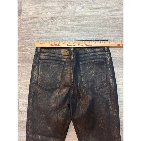 7 For All Mankind Snakeskin Print High Waist Ankle Skinny Jeans Size 30