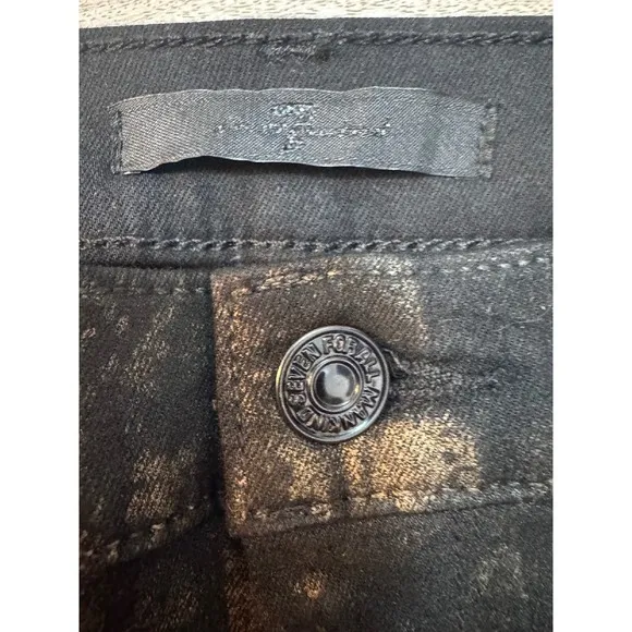 7 For All Mankind Snakeskin Print High Waist Ankle Skinny Jeans Size 30