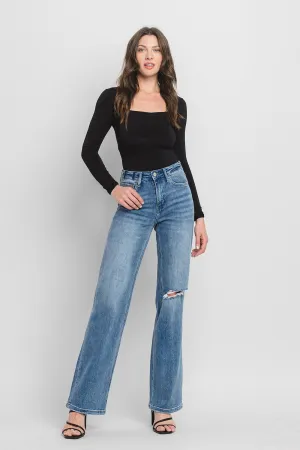 90'S Vintage Super High Rise Flare Jeans