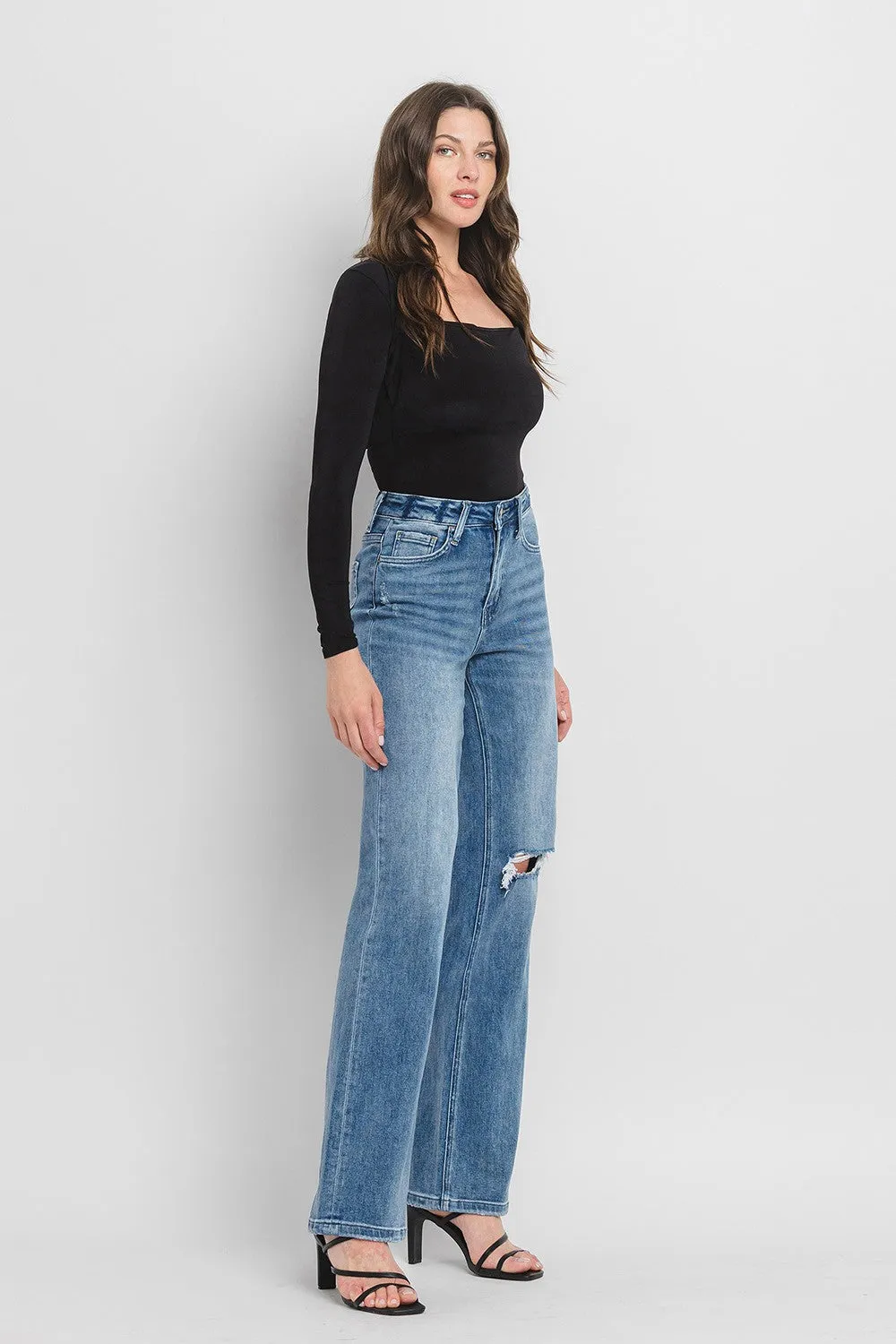 90'S Vintage Super High Rise Flare Jeans