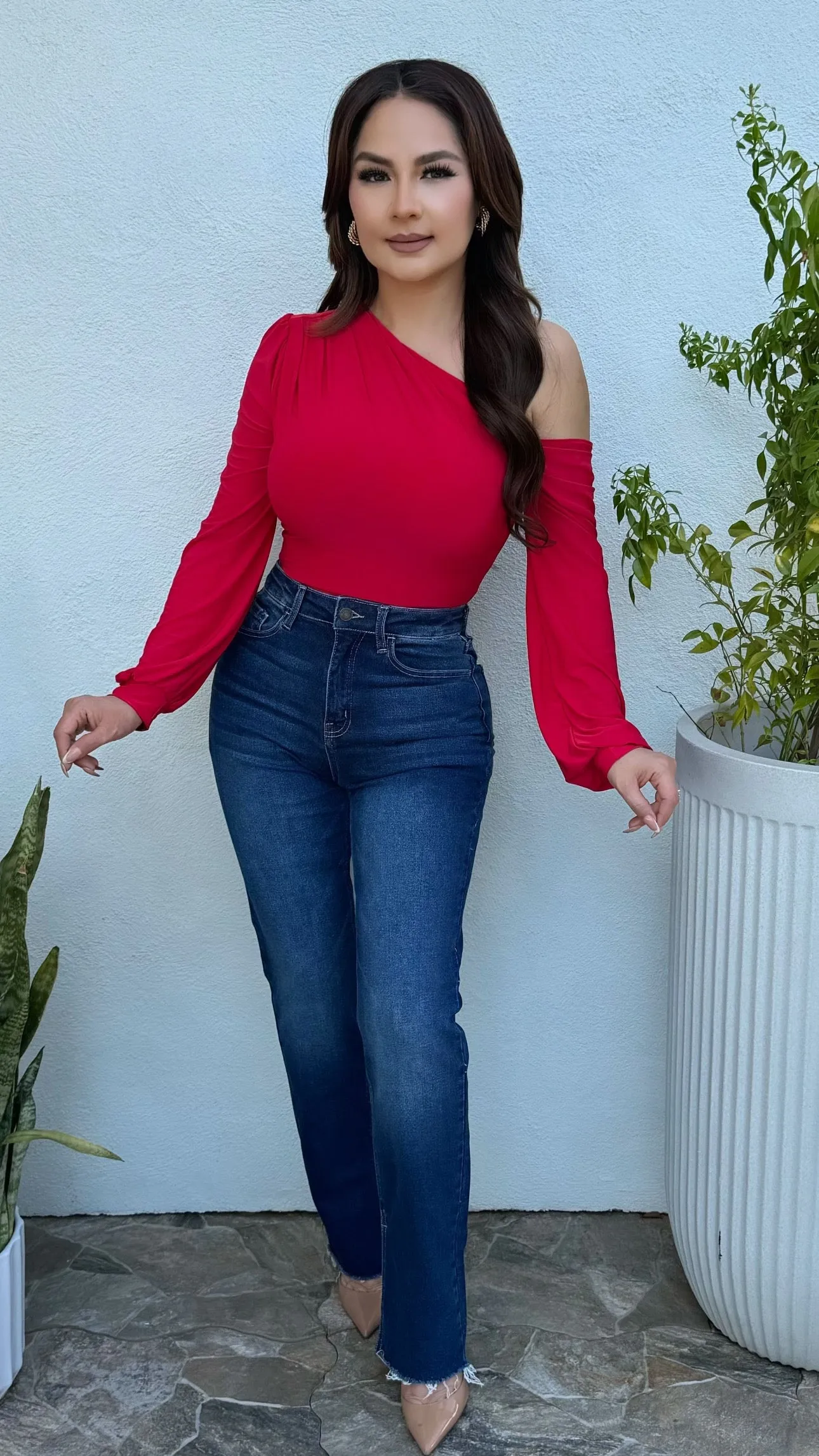 AB18105S-DK2 HIGH RISE STRAIGHT JEANS