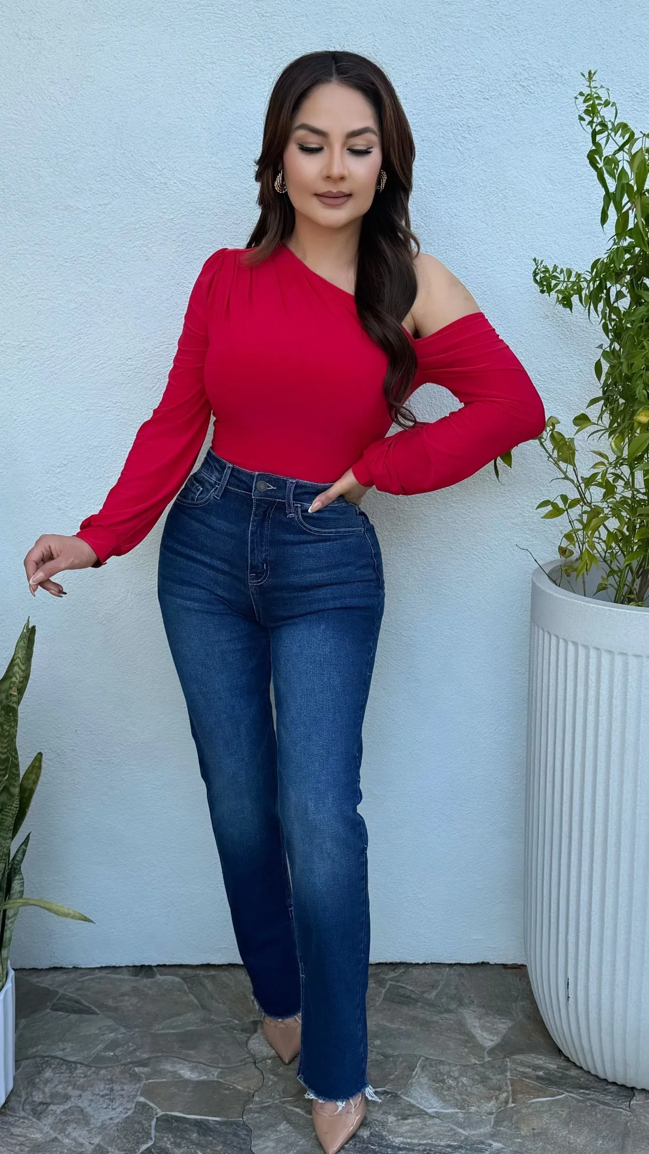 AB18105S-DK2 HIGH RISE STRAIGHT JEANS