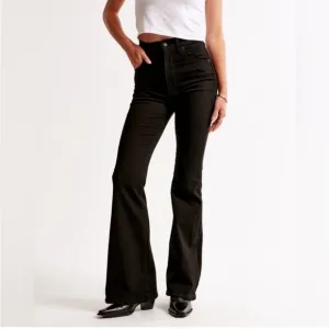 Abercrombie &amp; Fitch The Flare Ultra High Rise Jeans in Black Size 28/6 Short