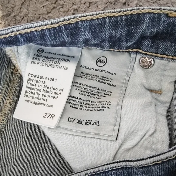 AG The Legging Raw Hem Ankle skinny Jeans (12 Years Blue Dusk Color) - Size 27