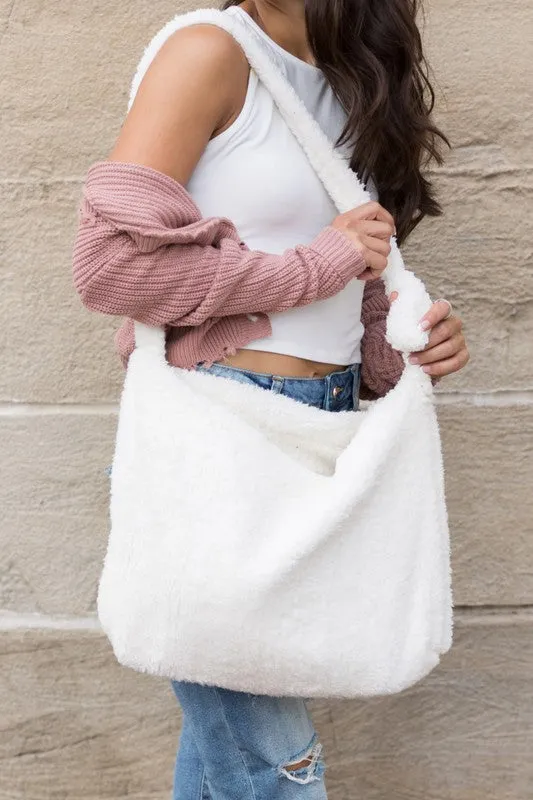 Aili's Corner Boucle Sherpa Messenger Bag