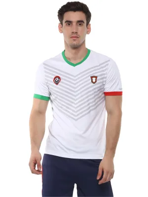 Alcis White Printed Slim Fit V-Neck T-shirt