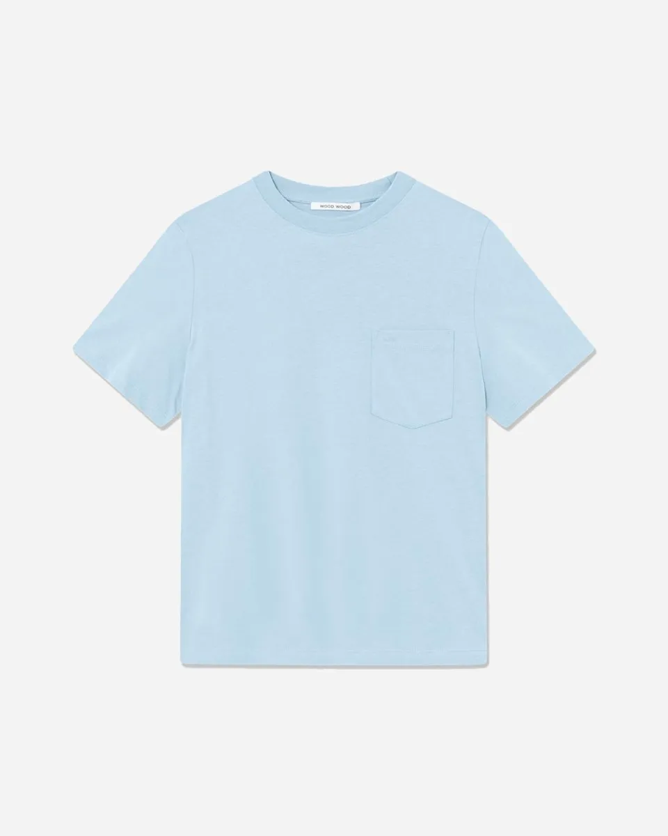 Alma Solid Pocket T-shirt - Sky Blue