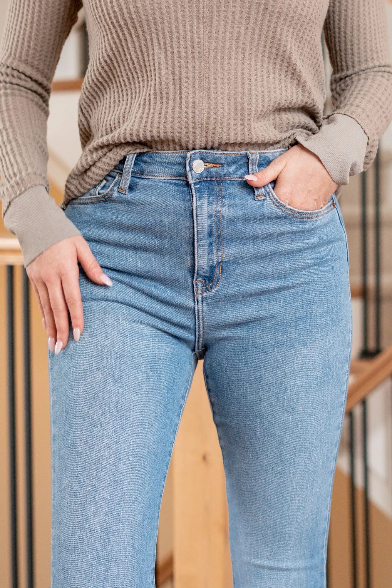 Alyssa High Rise Split Hem Flare
