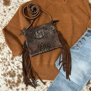 American Darling Gator Print Crossbody Purse