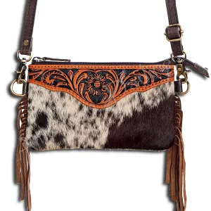American Darling Small Crossbody Messenger Bag ADBG404BRWFRNG