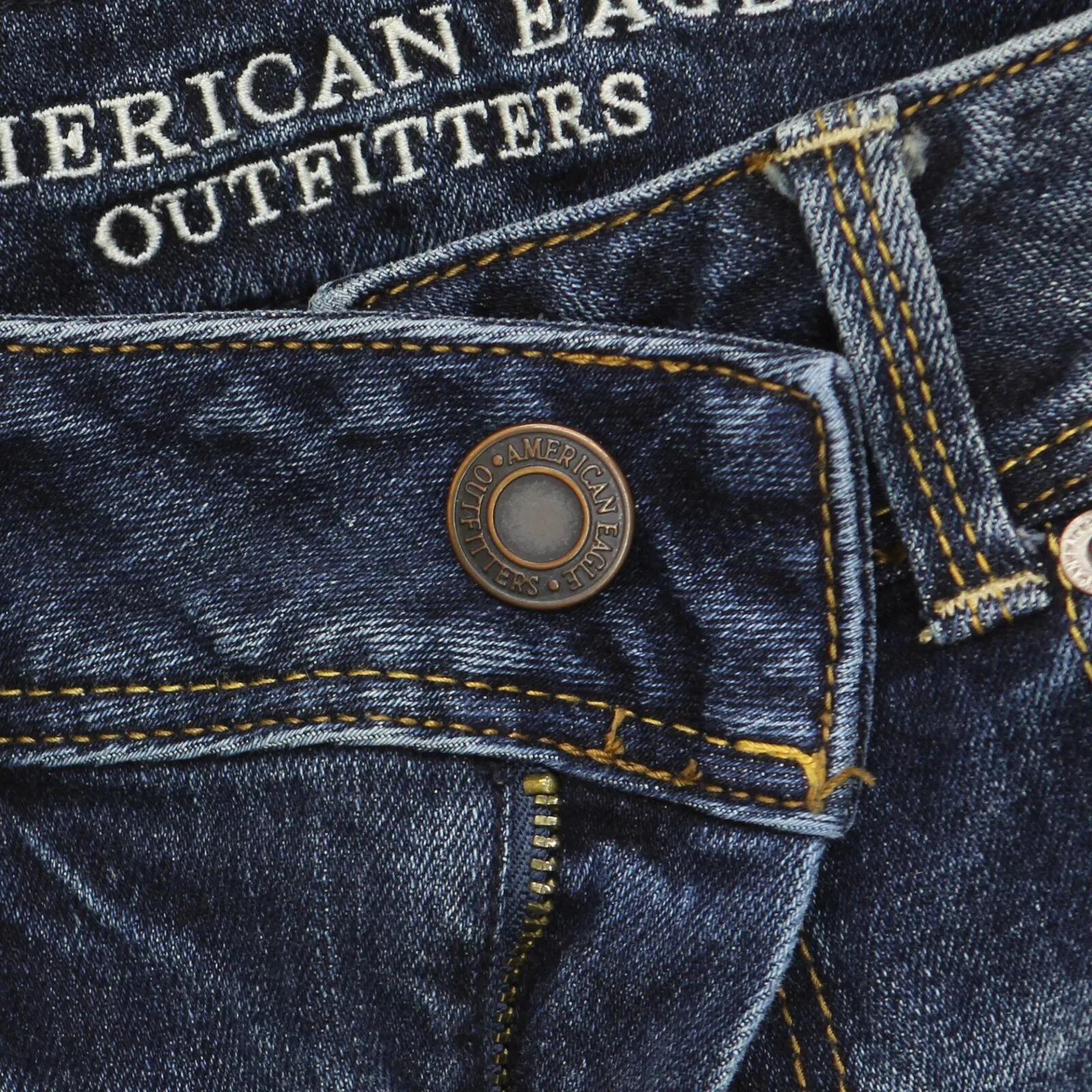 American Eagle Womens Kick Boot Stretch Bootcut Jeans Dark Wash Blue 8