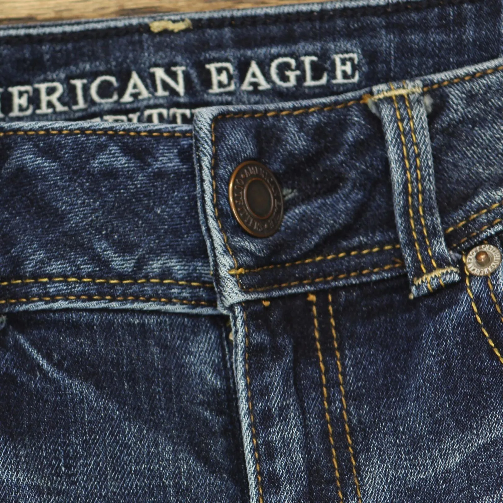 American Eagle Womens Kick Boot Stretch Bootcut Jeans Dark Wash Blue 8
