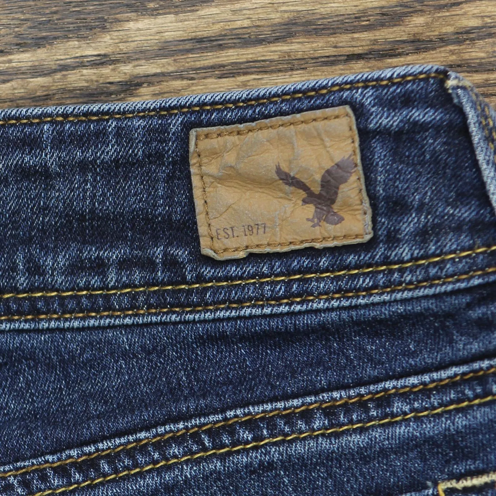 American Eagle Womens Kick Boot Stretch Bootcut Jeans Dark Wash Blue 8