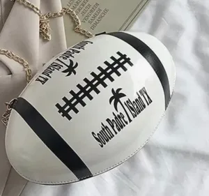American football-shaped purses
