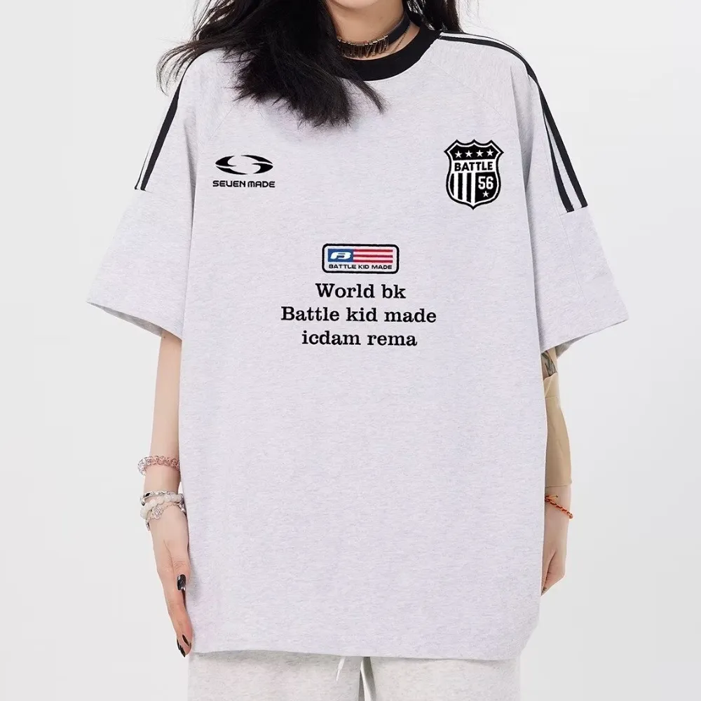 American Striped Embroidered Logo T-shirt