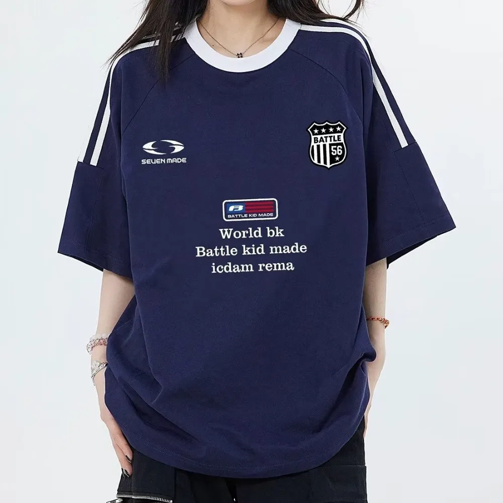 American Striped Embroidered Logo T-shirt