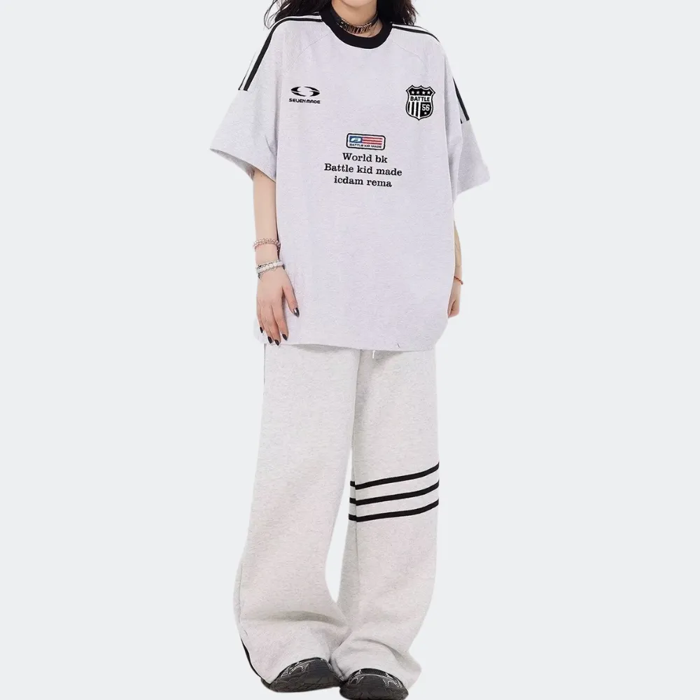 American Striped Embroidered Logo T-shirt