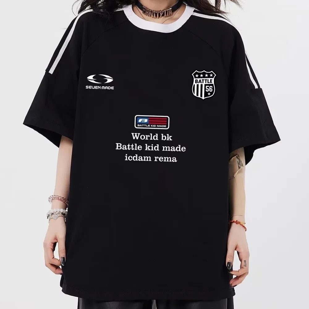 American Striped Embroidered Logo T-shirt
