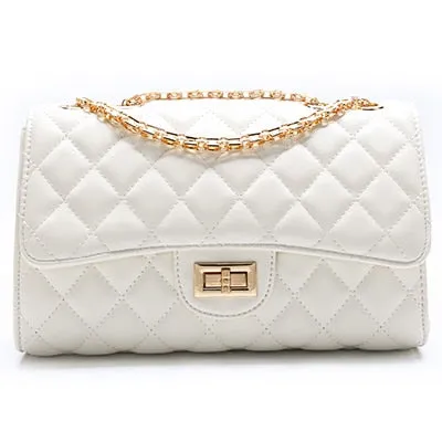 Aminou Brands Leather Flap Bag Black Quilted Crossbody Bag Luxury Handbags Women Bags Designer Chains Shoulder Ladies Hand Bags