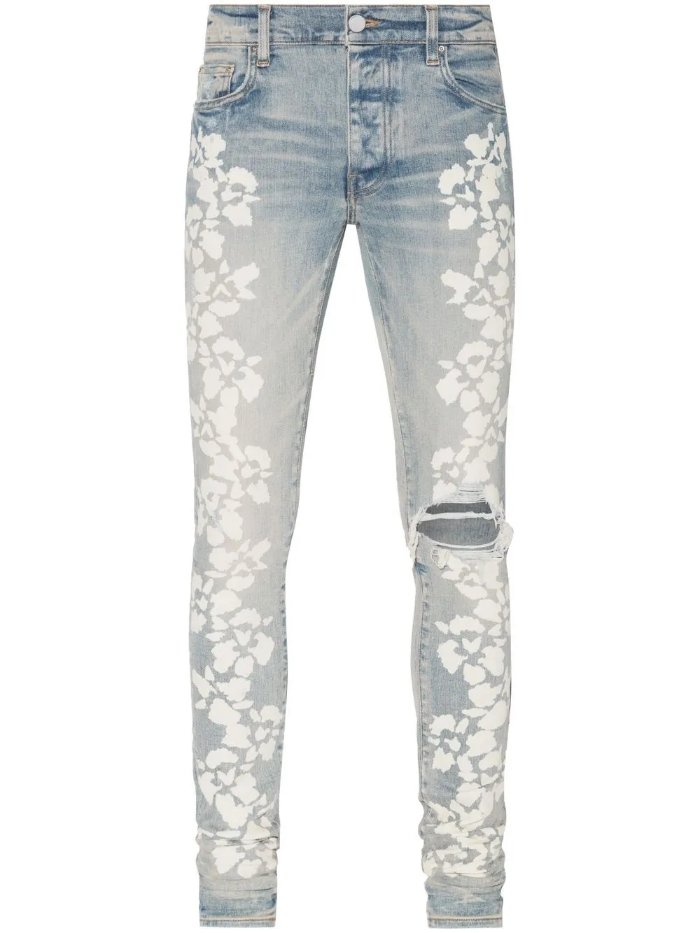 AMIRI Hibiscus floral-print skinny jeans