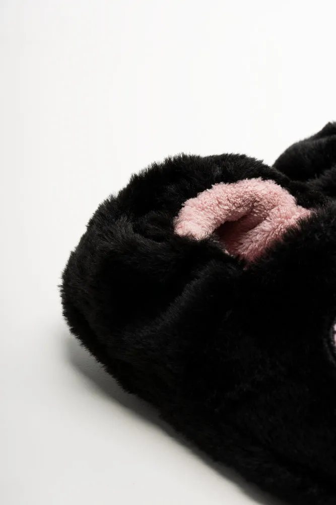 Animal Heart Slippers Black