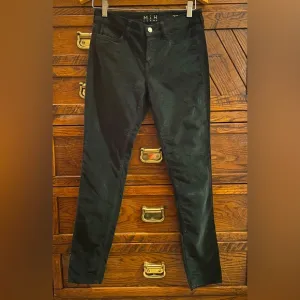 Anthropologie M.i.H The BONN High Rise Super Skinny Leg Velvet Jean 27 in Forest