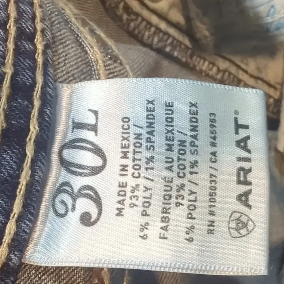 ARIAT Turquoise cowgirl bootcut jeans embroidered back pockets sz 30L