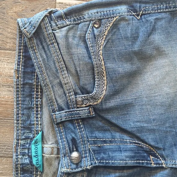 ARIAT Turquoise cowgirl bootcut jeans embroidered back pockets sz 30L