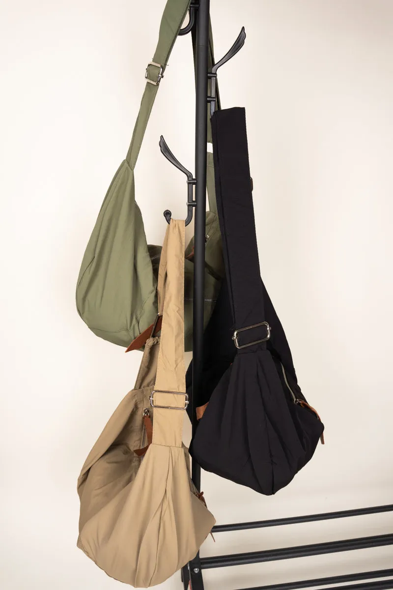 Around The World Large Beige Chest Bag