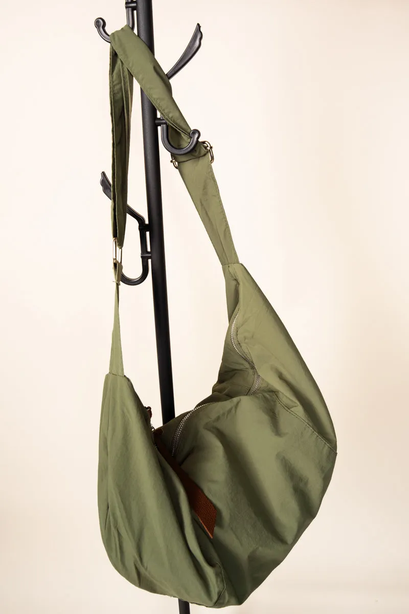 Around The World Large Olive Chest Bag