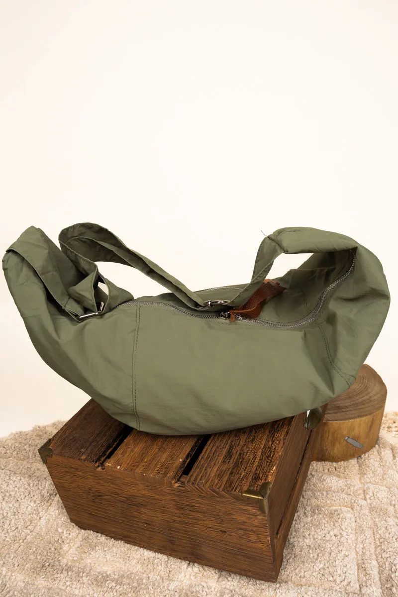 Around The World Large Olive Chest Bag