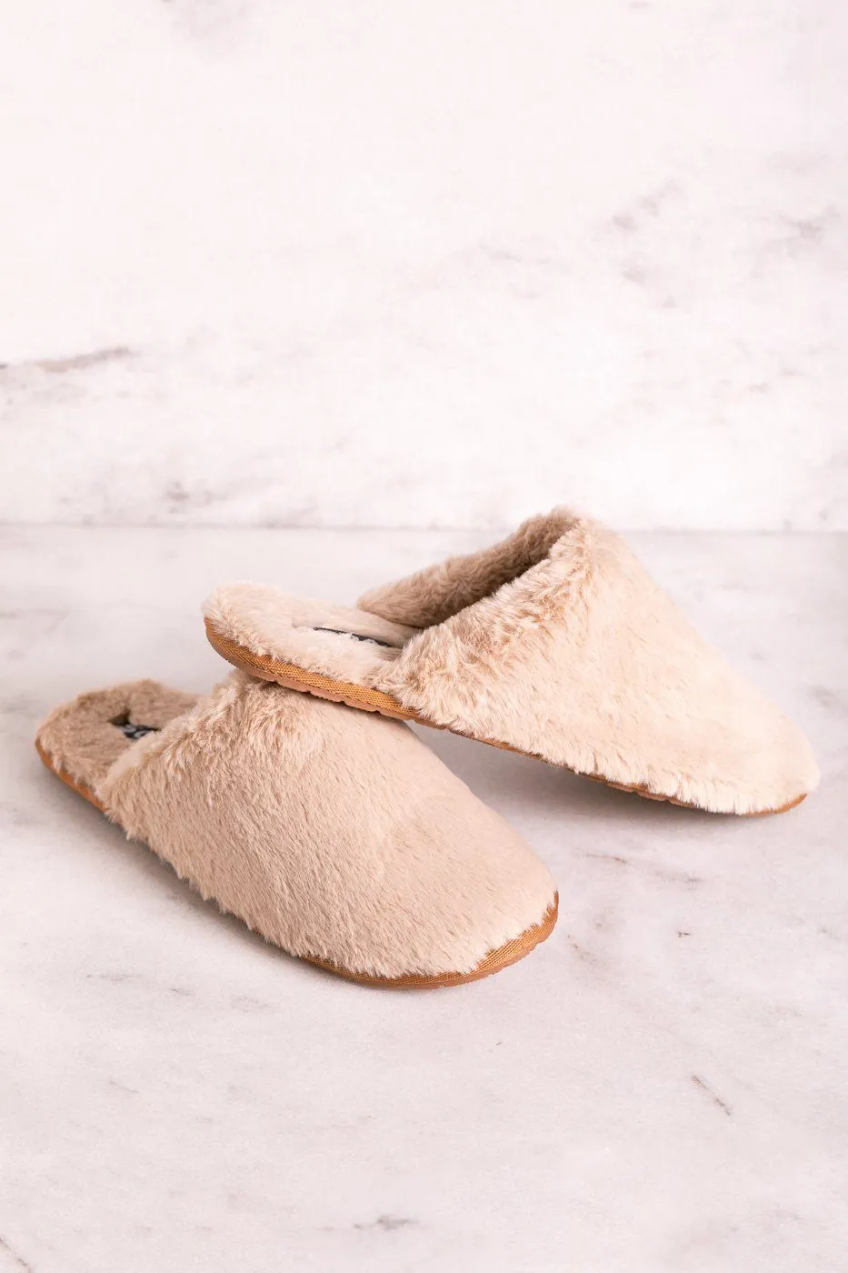 At Home Natural Beige Slippers