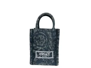 Athena Barocco Mini Top Handle Tote Crossbody Bag Black