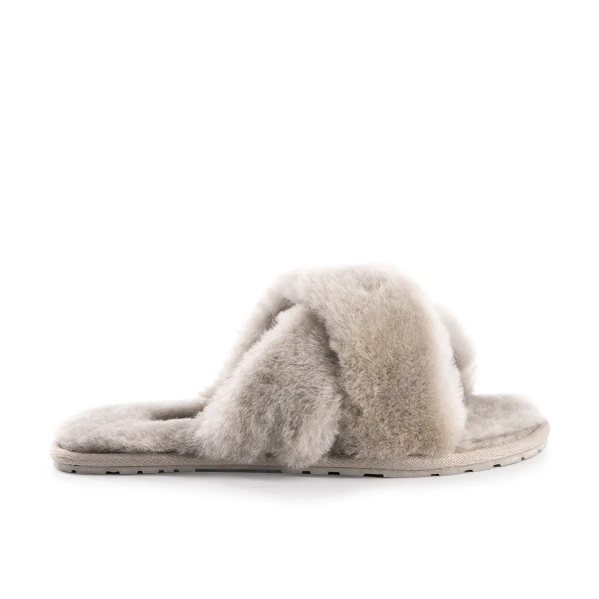 AUS WOOLI AUSTRALIA WOMEN SHEEPSKIN WOOL BRIGHTON SLIPPERS- LIGHTGREY