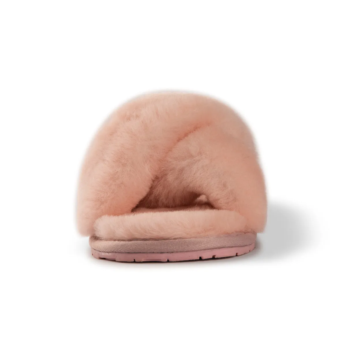 AUS WOOLI AUSTRALIA WOMEN SHEEPSKIN WOOL BRIGHTON SLIPPERS- PALEPINK