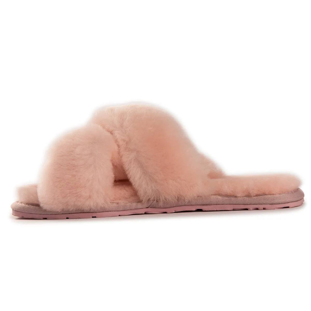 AUS WOOLI AUSTRALIA WOMEN SHEEPSKIN WOOL BRIGHTON SLIPPERS- PALEPINK
