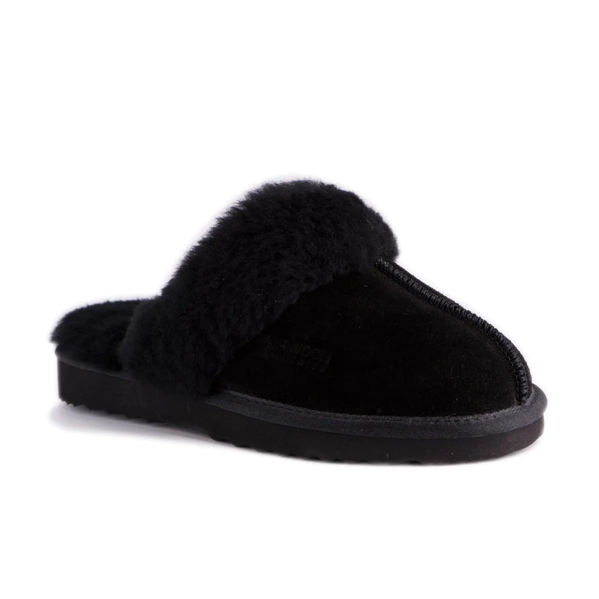 AUS WOOLI UGG UNISEX SHEEPSKIN WOOL SYDNEY Slippers - Black