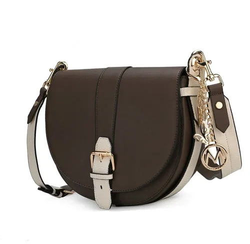 Ayla Snake Embossed Color Block Vegan Leather Handbag